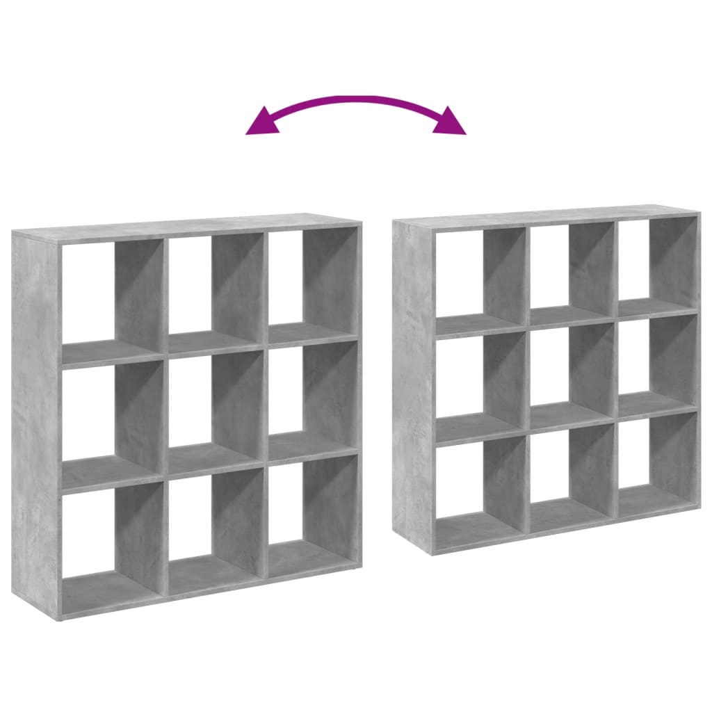 Knihovna/Dělící Stěna Betonově Šedá 102X29X103,5 Cm Kompozit