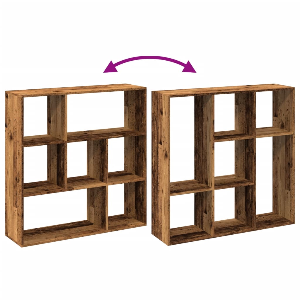 Knihovna/Dělící Stěna Old Wood 102X29X103,5 Cm Kompozitní Dřevo