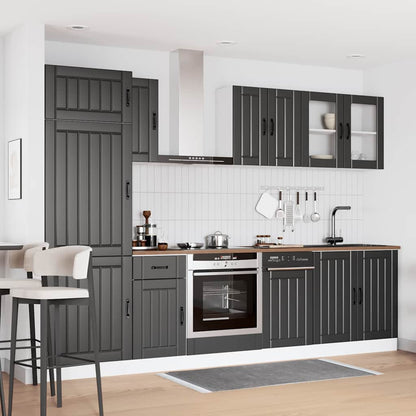8Dílná Sada Kuchyňských Skříněk "Kalmar" Černý Kompozit