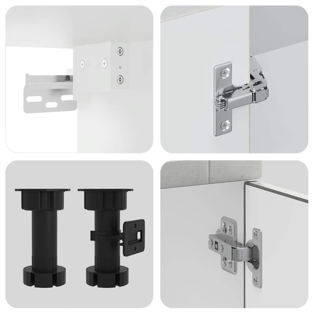 8Dílná Sada Kuchyňských Skříněk "Kalmar" Betonově Šedá Kompozit