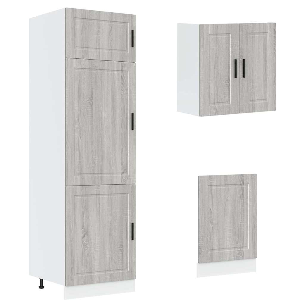 8Dílná Sada Kuchyňských Skříněk "Kalmar" Šedý Sonoma Kompozit