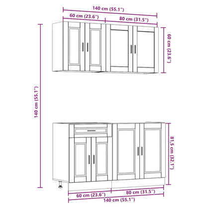4Dílná Sada Kuchyňských Skříněk "Kalmar" Kompozit