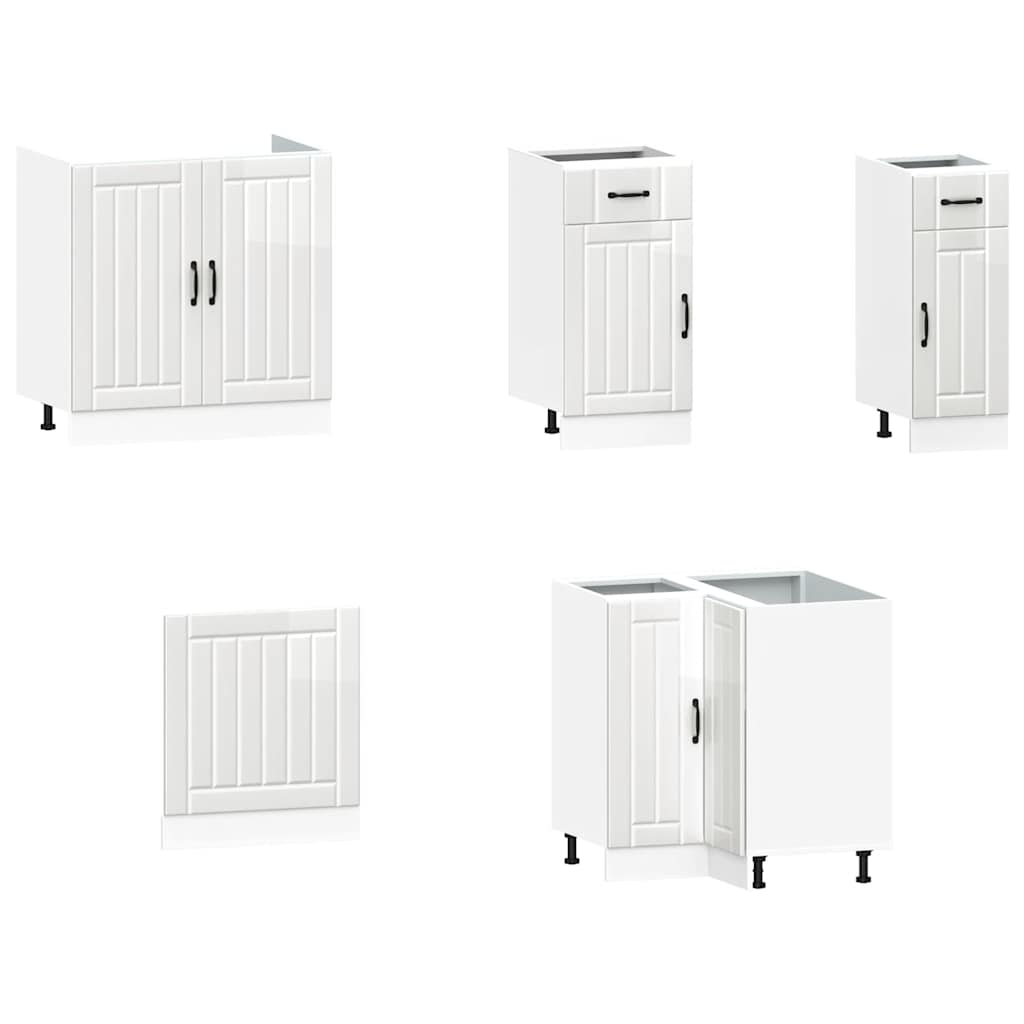 11Dílná Sada Kuchyňských Skříněk "" Bílé Lesk Kompozit Lesklá Bílá