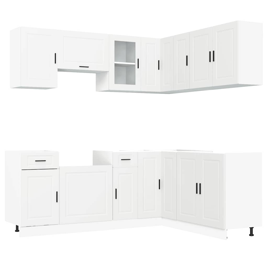 11Dílná Sada Kuchyňských Skříněk "" Bílé Kompozit Bílá