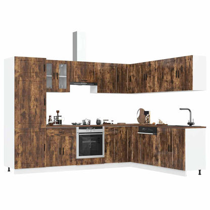 14Dílná Sada Kuchyňských Skříněk "Porto" Bílé Kompozit
