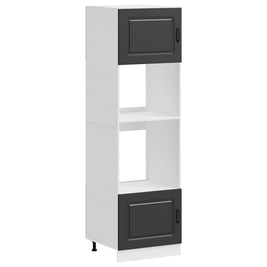 Skříňky Na Troubu 2 Ks "Lucca" Černý Kompozitní Dřevo Černá