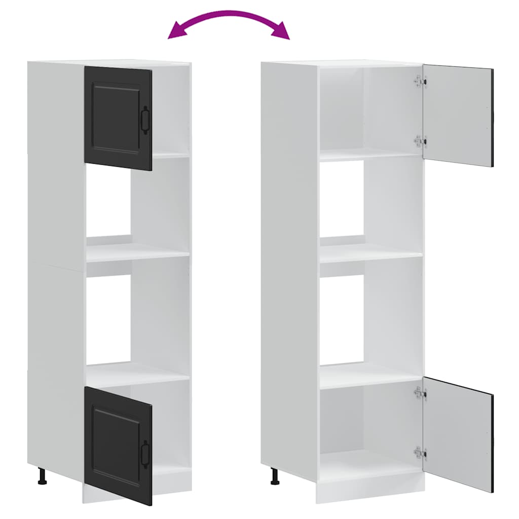 Skříňky Na Troubu 2 Ks "Lucca" Černý Kompozitní Dřevo Černá