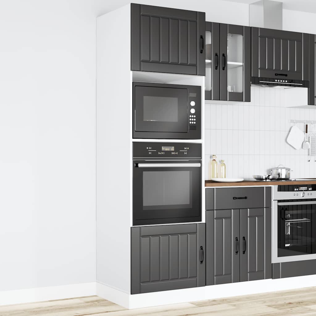 Skříňky Na Troubu 2 Ks "Kalmar" Černý Kompozitní Dřevo Černá