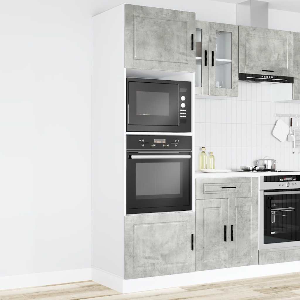 Skříňky Na Troubu 2 Ks "Porto" Betonově Šedá Kompozitní Dřevo