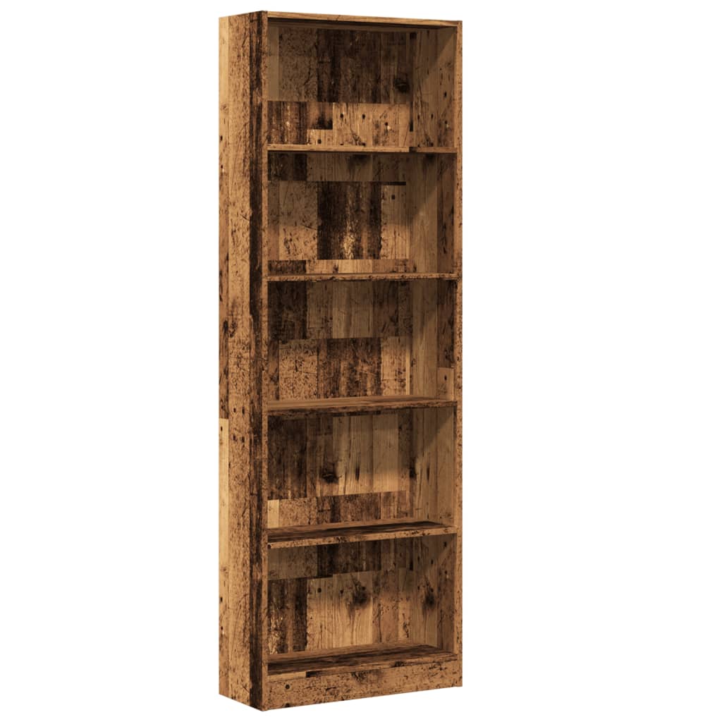 Knihovna Old Wood 60 X 24 X Kompozitní Dřevo Staré Dřevo
