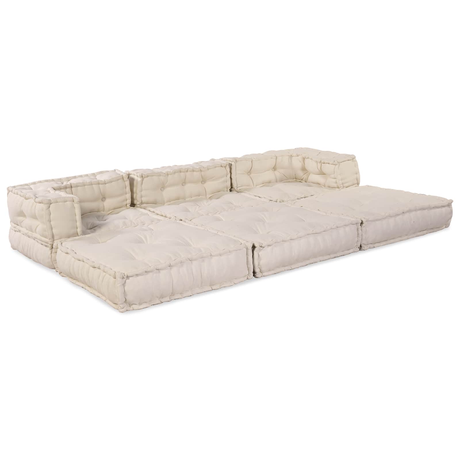 Modulová Pohovka Textil Krémová 210 X 70 X 56 Cm