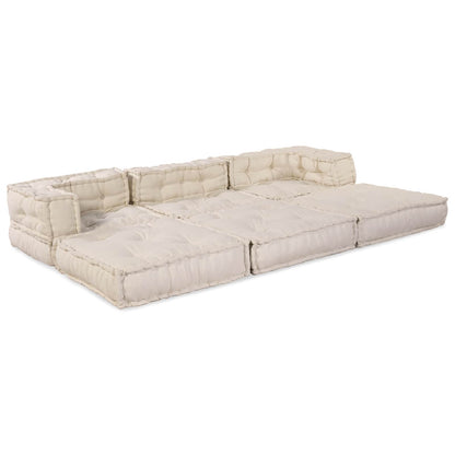 Modulová Pohovka Textil Krémová 210 X 70 X 56 Cm