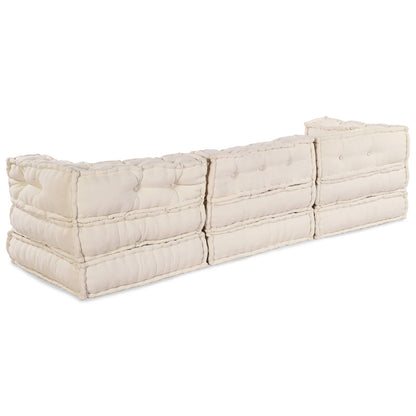 Modulová Pohovka Textil Krémová 210 X 70 X 56 Cm