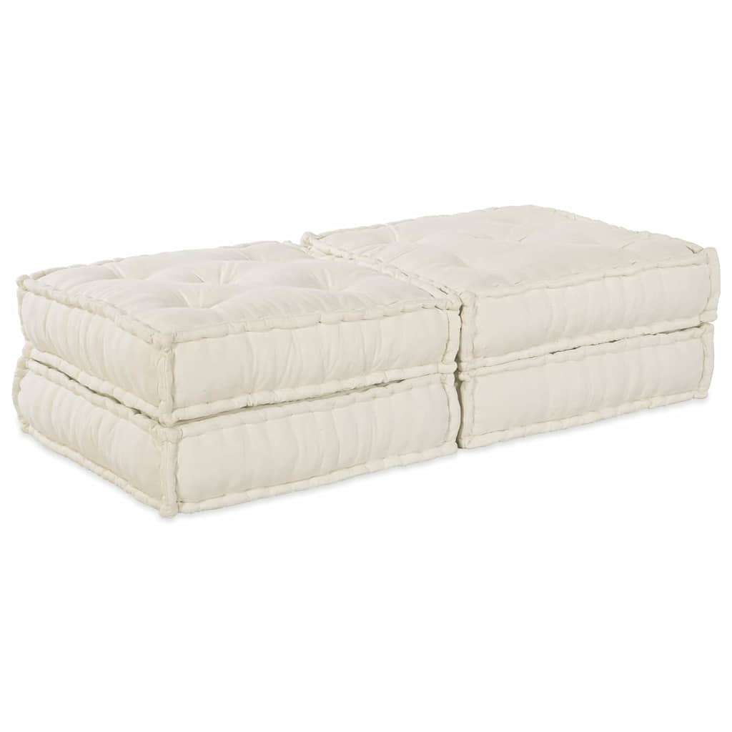 Modulová Pohovka 2 Pcs Textil Krémová 140 X 70 X 36 Cm