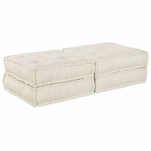 Modulová Pohovka 2 Pcs Textil Krémová 140 X 70 X 36 Cm