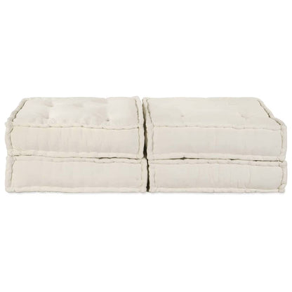 Modulová Pohovka 2 Pcs Textil Krémová 140 X 70 X 36 Cm