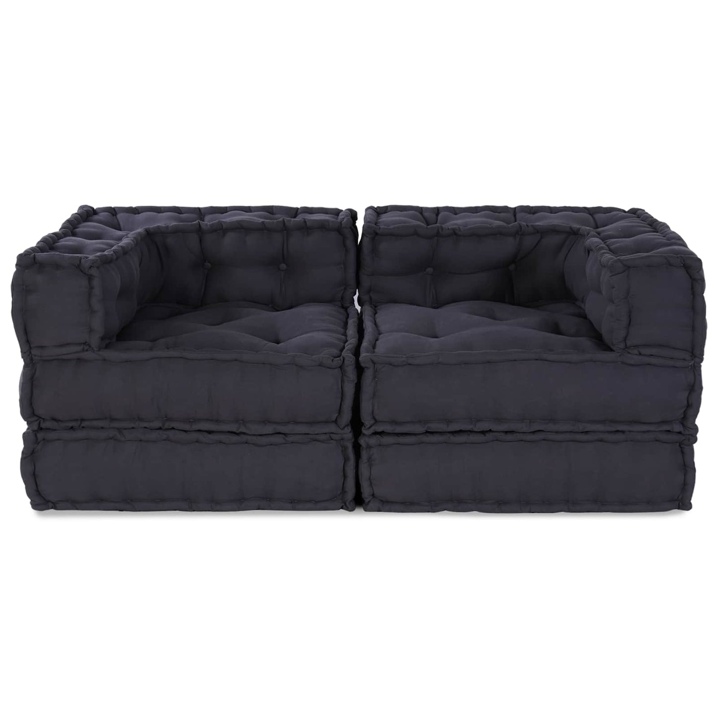 Modulová Pohovka 2 Pcs Textil Antracitová 140 X 70 X 56 Cm