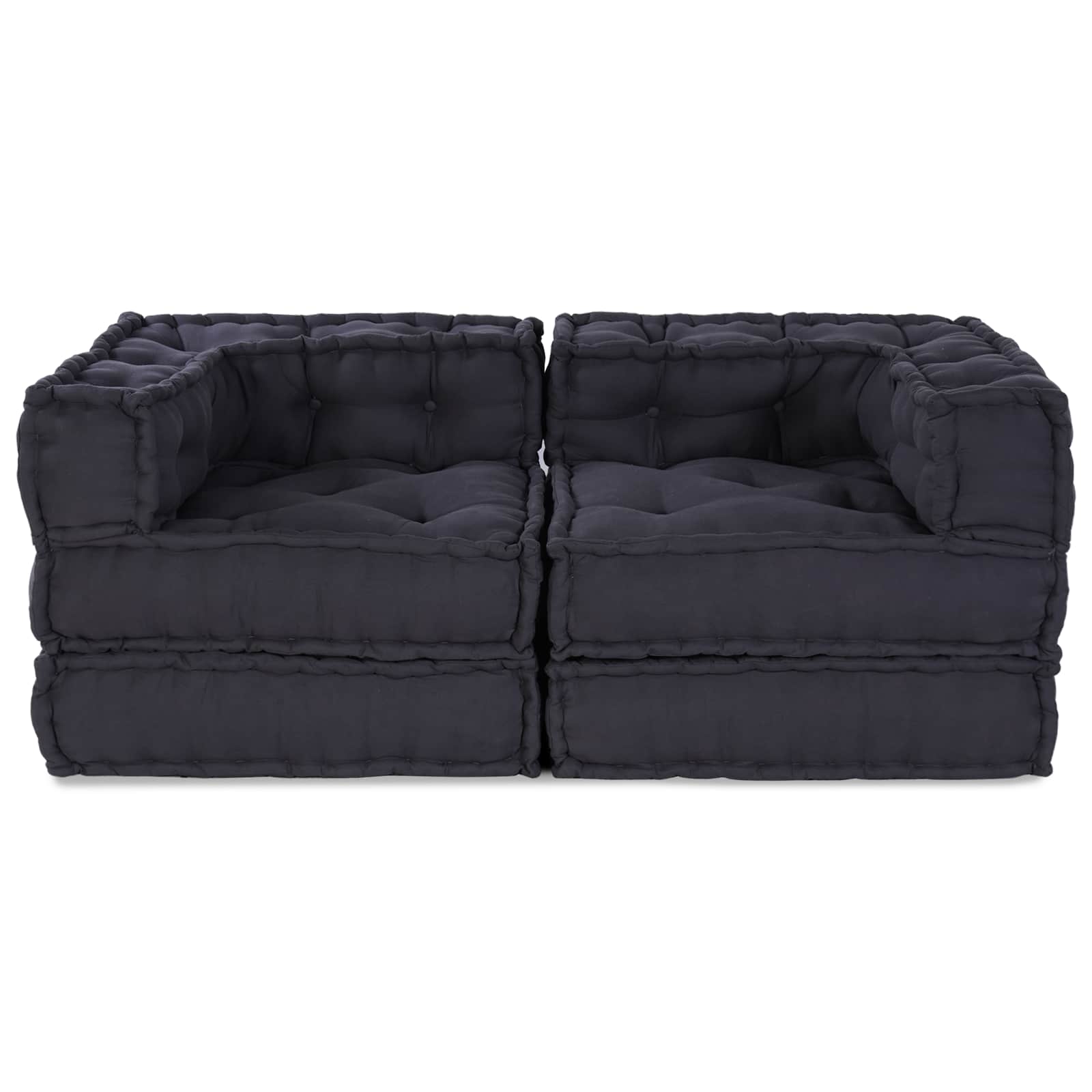 Modulová Pohovka 2 Pcs Textil Antracitová 140 X 70 X 56 Cm