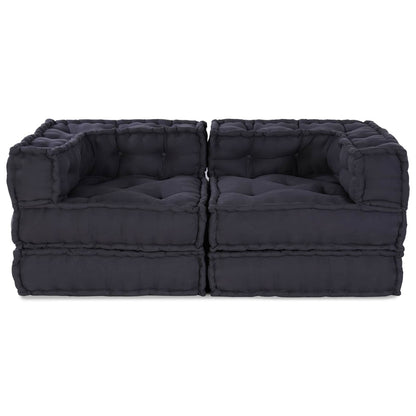 Modulová Pohovka 2 Pcs Textil Antracitová 140 X 70 X 56 Cm