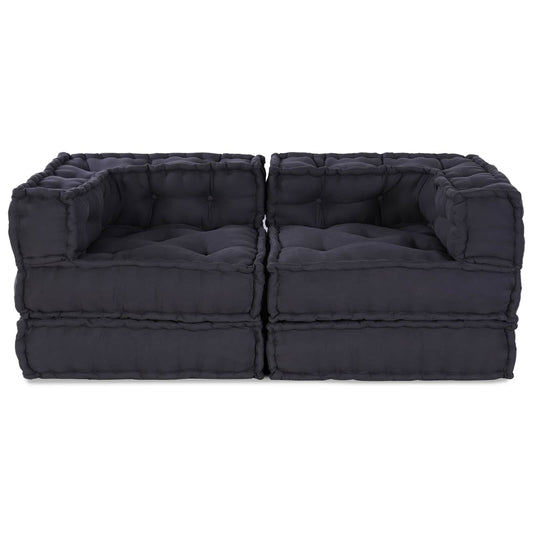 Modulová Pohovka 2 Pcs Textil Antracitová 140 X 70 X 56 Cm