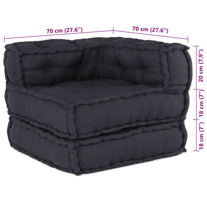 Modulová Pohovka 2 Pcs Textil Antracitová 140 X 70 X 56 Cm