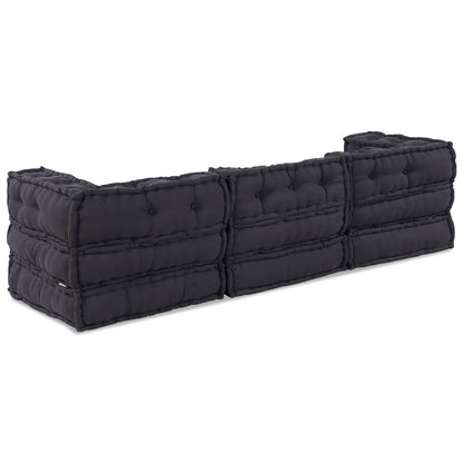 Modulová Pohovka Textil Antracitová 210 X 70 X 56 Cm