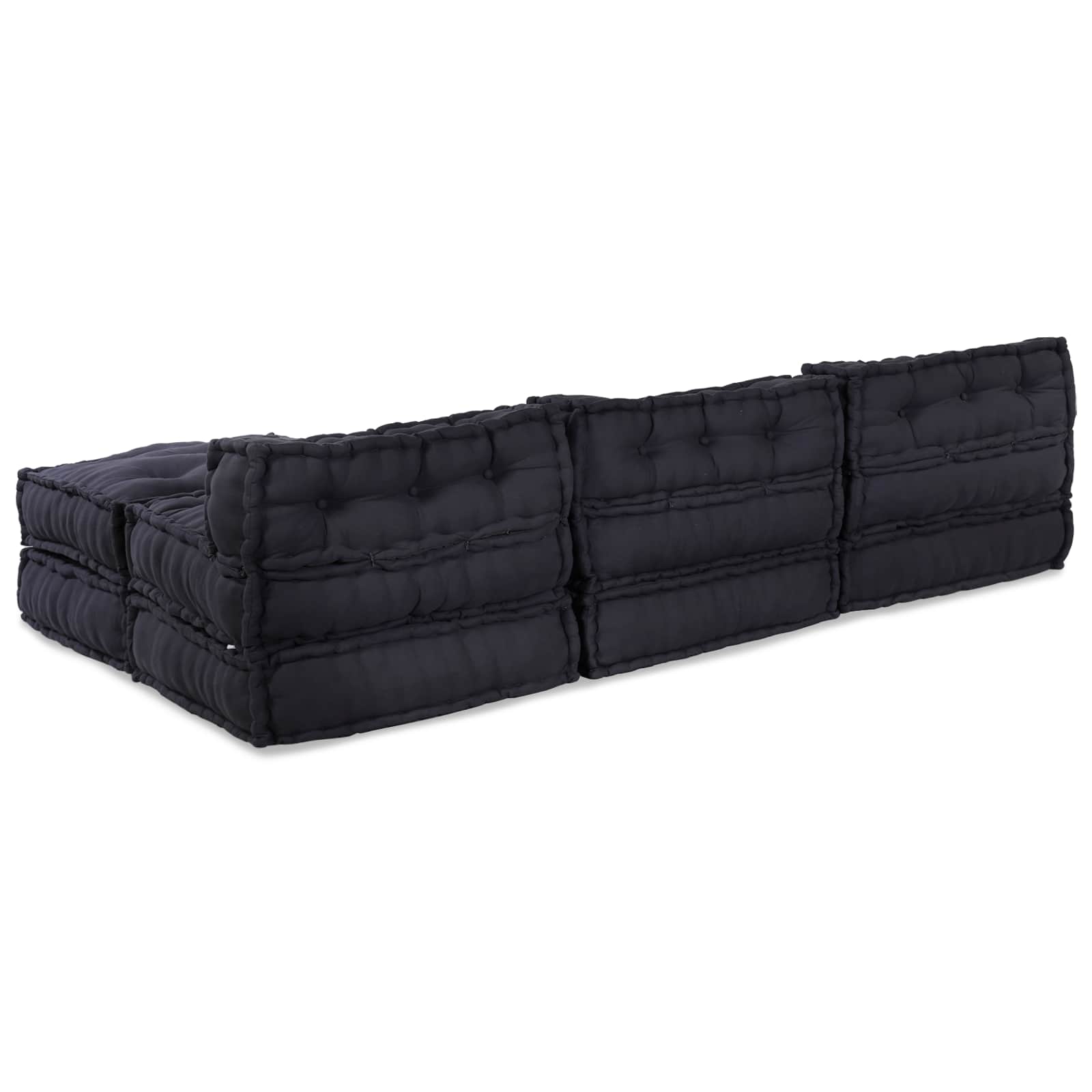 Modulová Pohovka Textil Antracitová 210 X 140 X 56 Cm