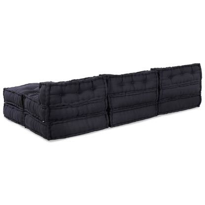 Modulová Pohovka Textil Antracitová 210 X 140 X 56 Cm
