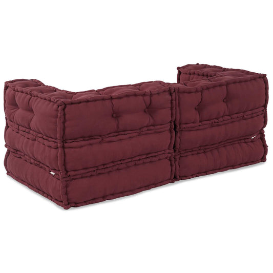 Modulová Pohovka 2 Pcs Textil Bordó 140 X 70 X 56 Cm