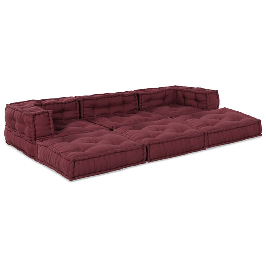 Modulová Pohovka Textil Bordó 210 X 70 X 56 Cm