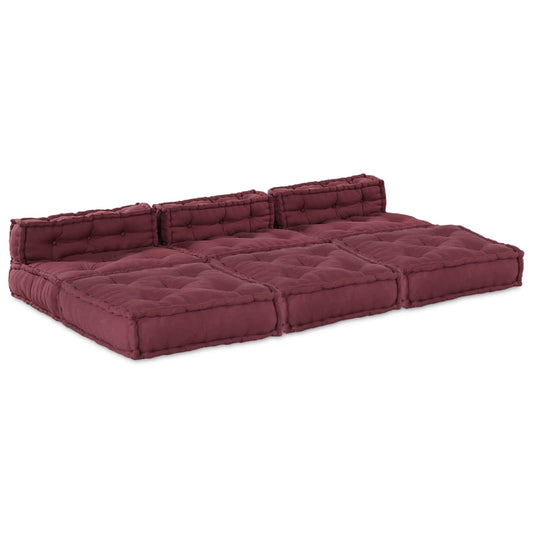 Modulová Pohovka Textil Bordó 210 X 140 X 56 Cm