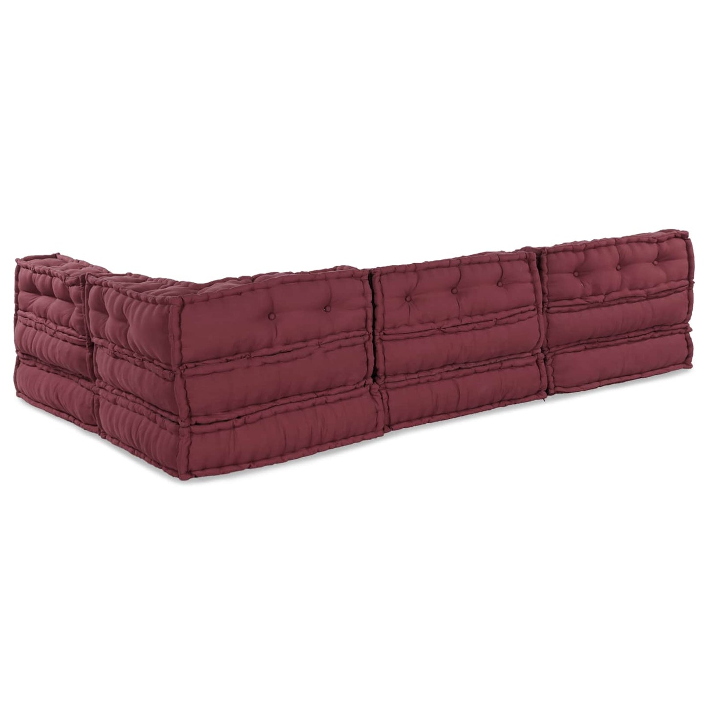 Modulová Pohovka Textil Bordó 210 X 140 X 56 Cm