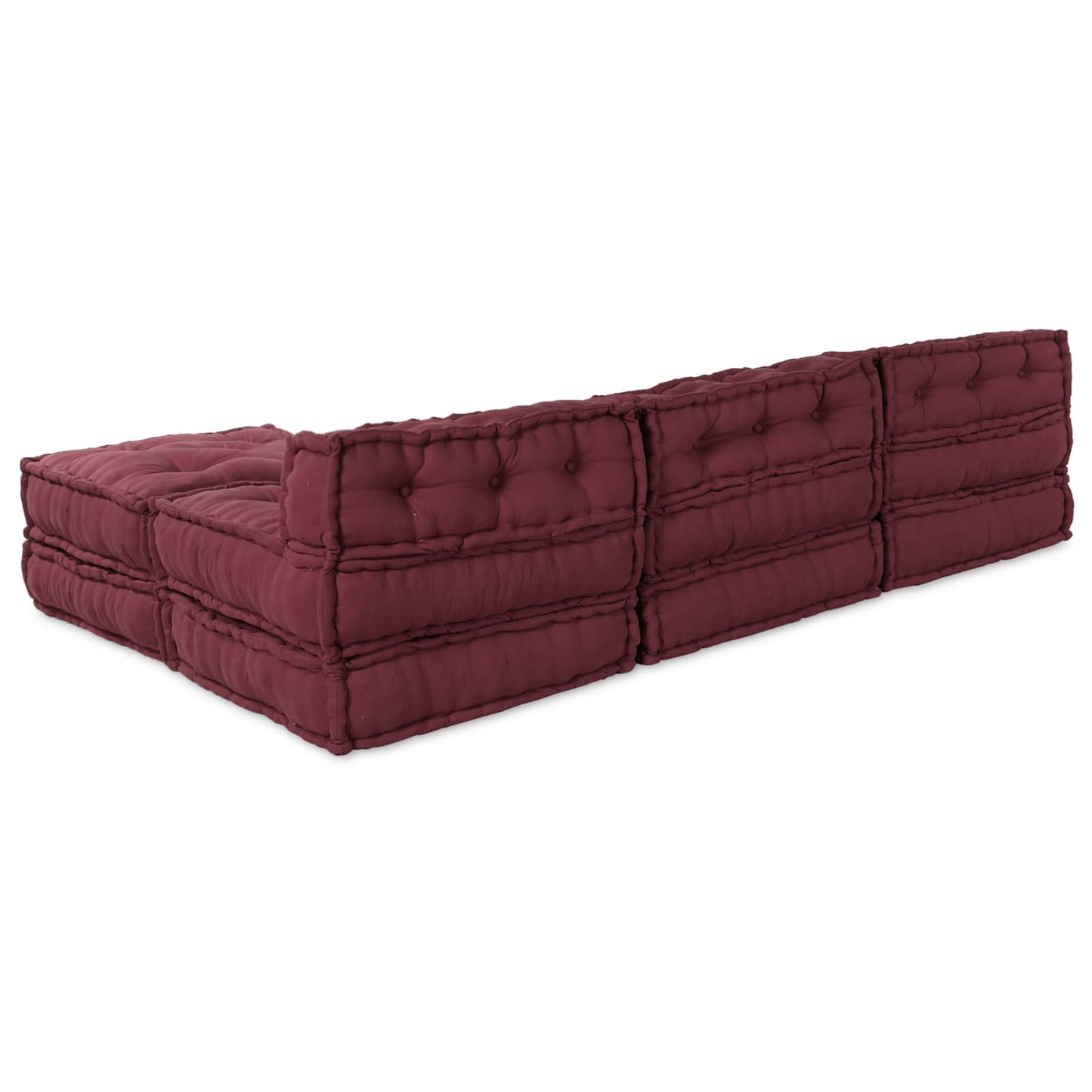 Modulová Pohovka Textil Bordó 210 X 140 X 56 Cm