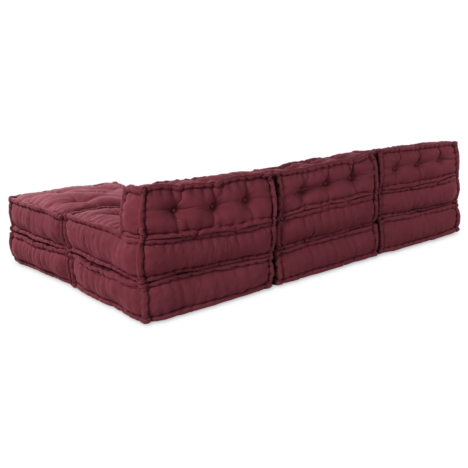 Modulová Pohovka Textil Bordó 210 X 140 X 56 Cm