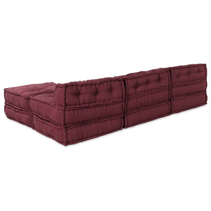 Modulová Pohovka Textil Bordó 210 X 140 X 56 Cm