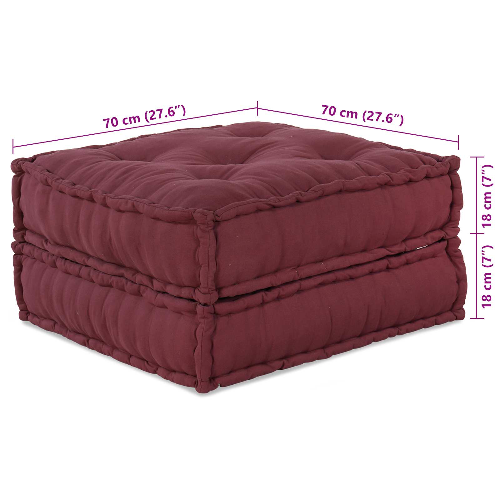 Modulová Pohovka Textil Bordó 210 X 140 X 56 Cm