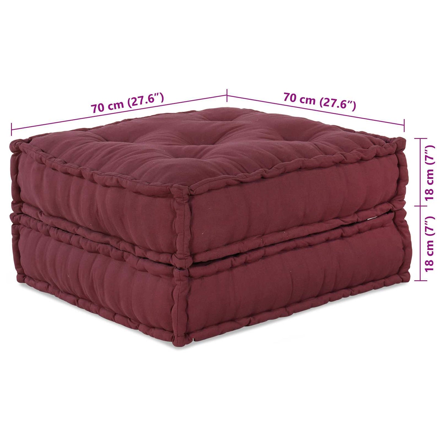 Modulová Pohovka 2 Pcs Textil Bordó 140 X 70 X 36 Cm