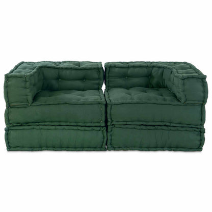 Modulová Pohovka 2 Pcs Textil Zelená 140 X 70 X 56 Cm