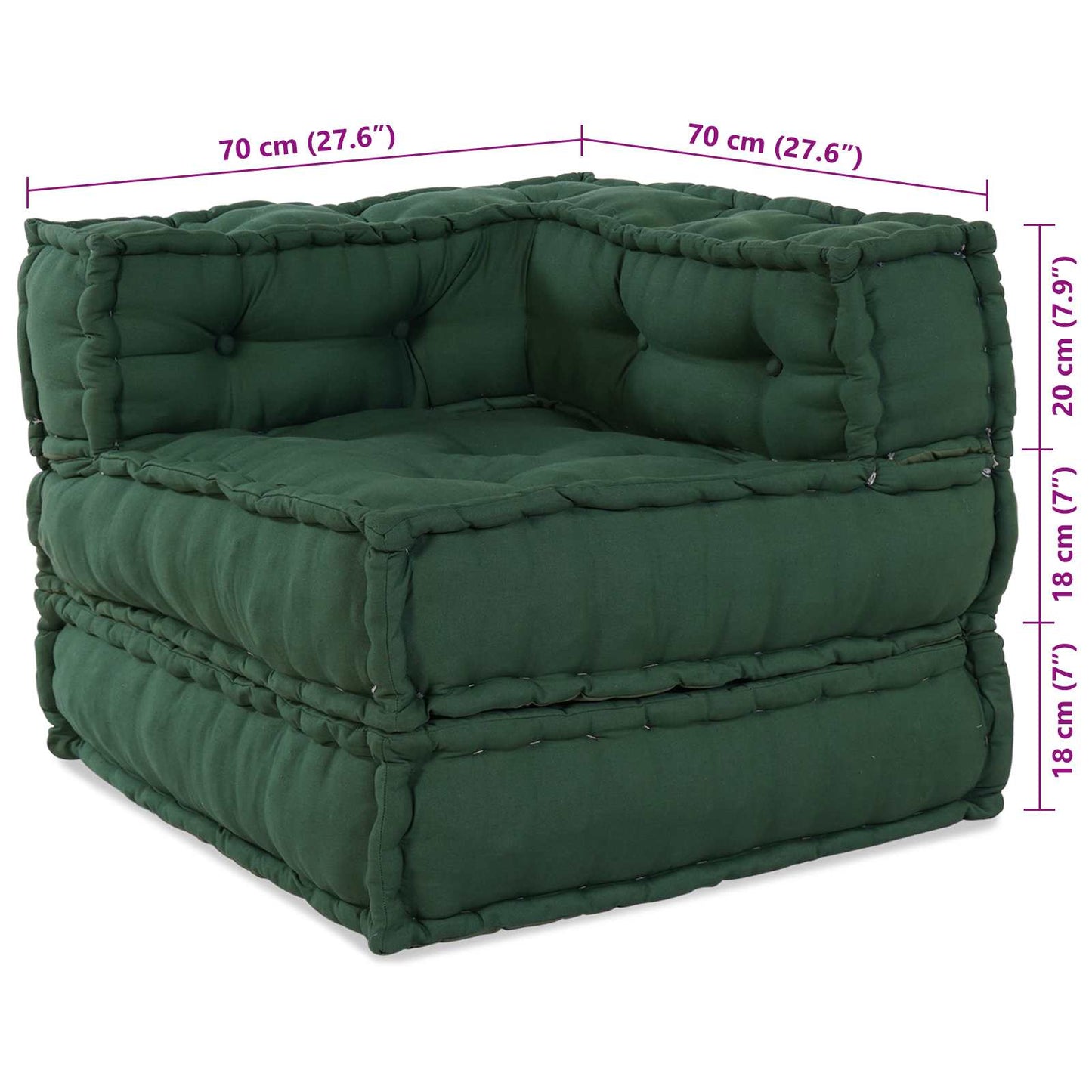 Modulová Pohovka 2 Pcs Textil Zelená 140 X 70 X 56 Cm