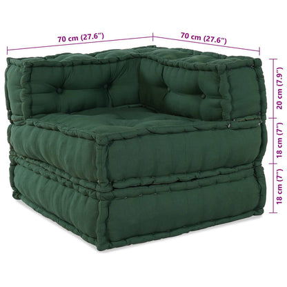 Modulová Pohovka 2 Pcs Textil Zelená 140 X 70 X 56 Cm
