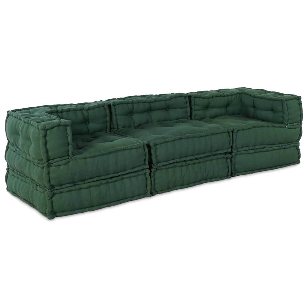 Modulová Pohovka Textil Zelená 210 X 70 X 56 Cm