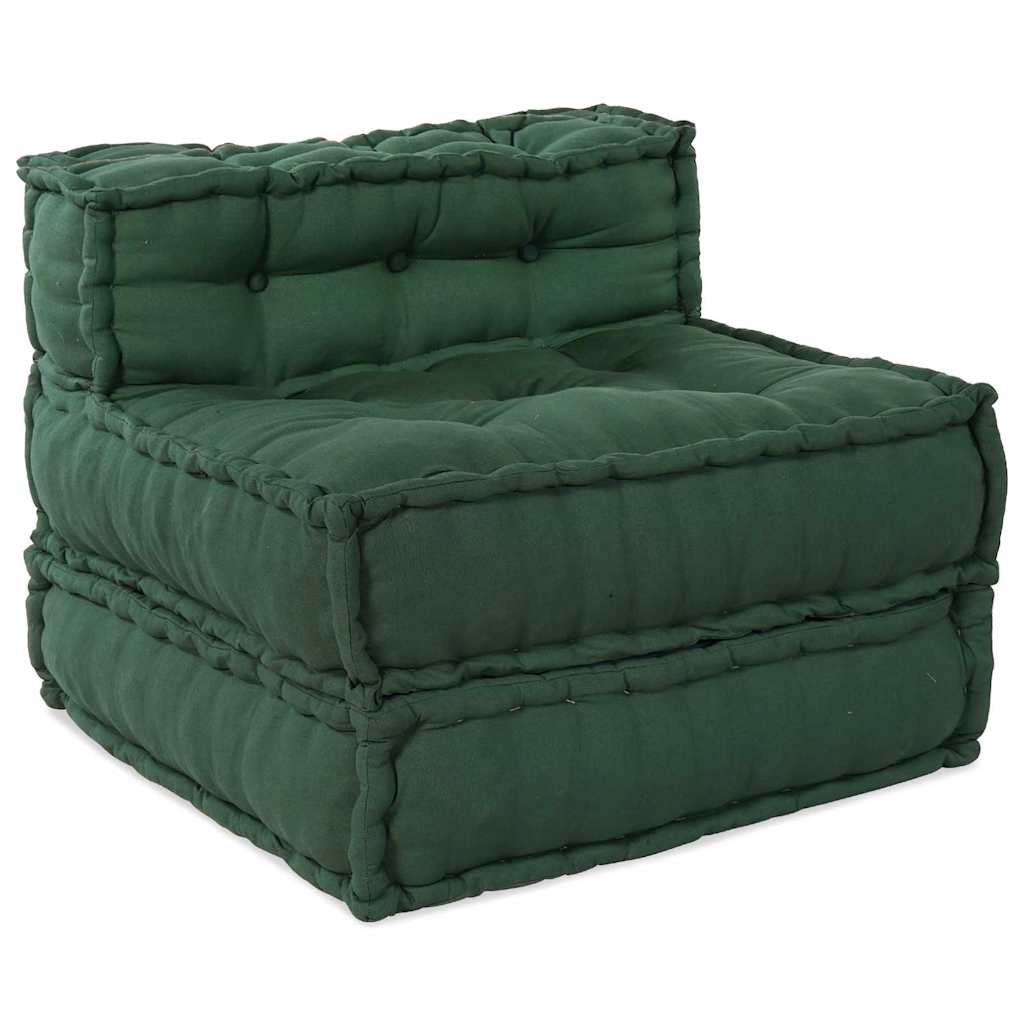 Modulová Pohovka Textil Zelená 210 X 140 X 56 Cm