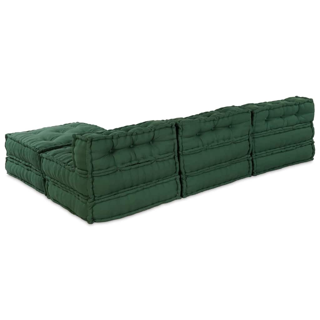 Modulová Pohovka Textil Zelená 210 X 140 X 56 Cm