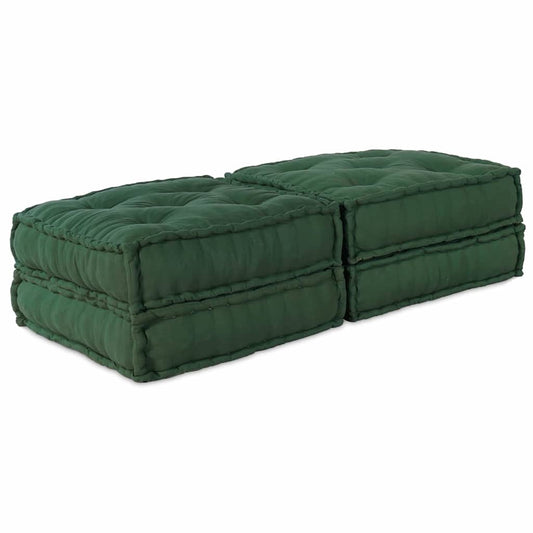 Modulová Pohovka 2 Pcs Textil Zelená 140 X 70 X 36 Cm