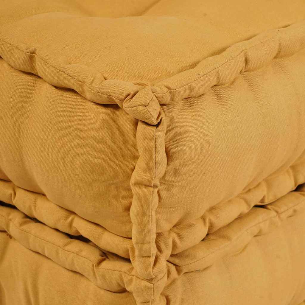 Modulová Pohovka 2 Pcs Textil Žlutá 140 X 70 X 56 Cm