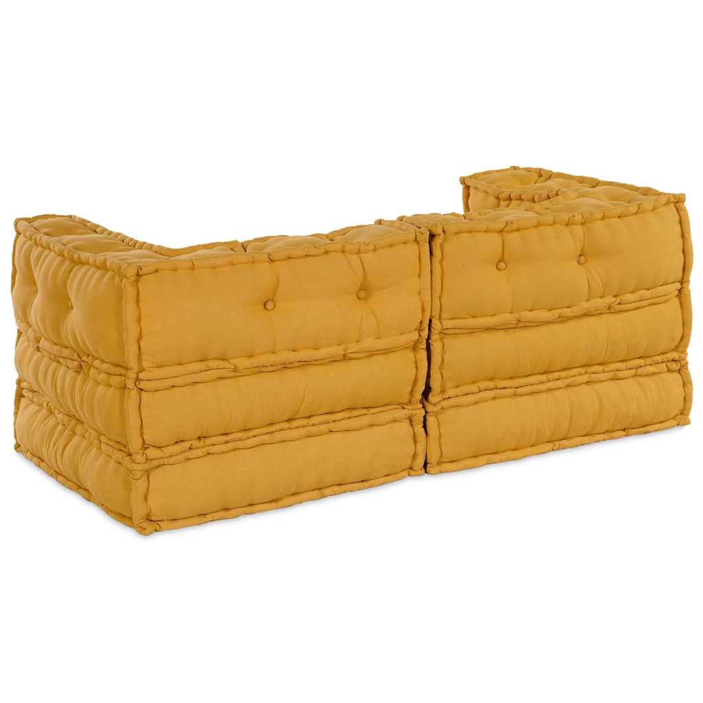 Modulová Pohovka 2 Pcs Textil Žlutá 140 X 70 X 56 Cm