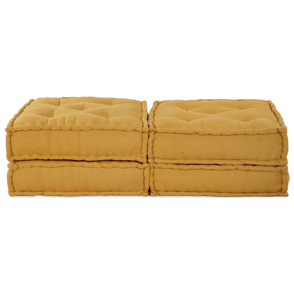 Modulová Pohovka 2 Pcs Textil Žlutá 140 X 70 X 36 Cm