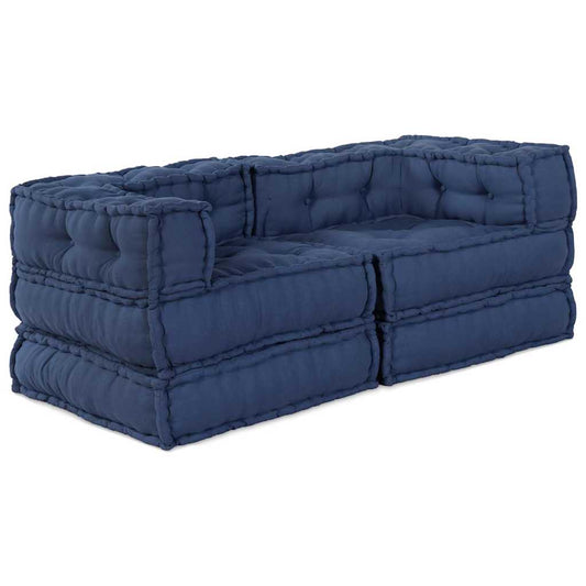 Modulová Pohovka 2 Pcs Textil Indigo 140 X 70 X 56 Cm