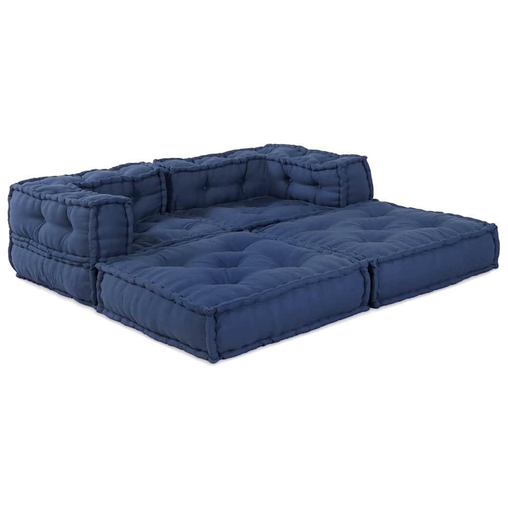 Modulová Pohovka 2 Pcs Textil Indigo 140 X 70 X 56 Cm
