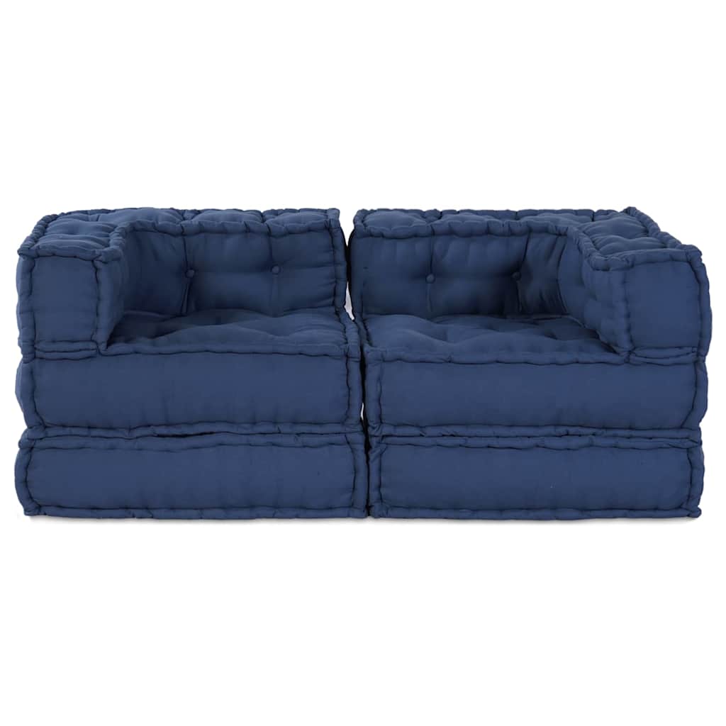 Modulová Pohovka 2 Pcs Textil Indigo 140 X 70 X 56 Cm
